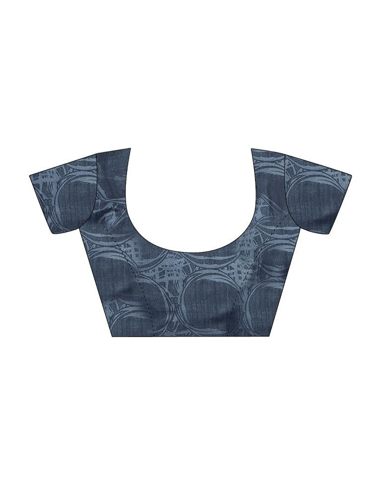 White Silk Printed Saree