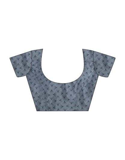 White Silk Printed Saree