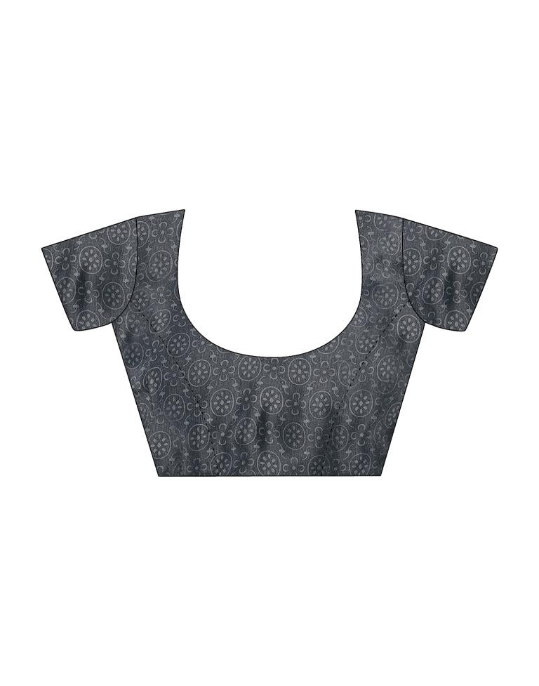 White Silk Printed Saree