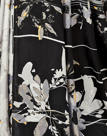 Grey Silk Printed Saree