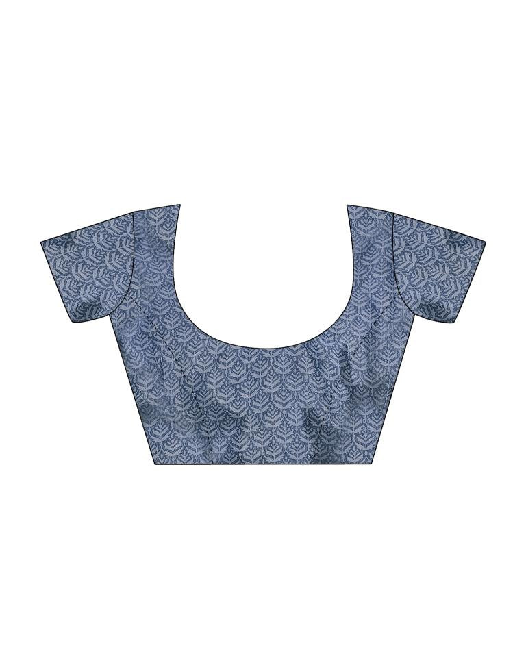 Grey Silk Printed Saree