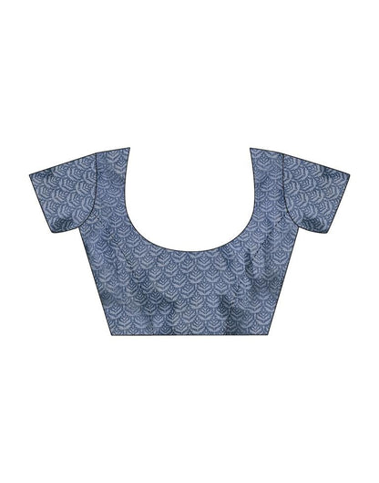 Grey Silk Printed Saree