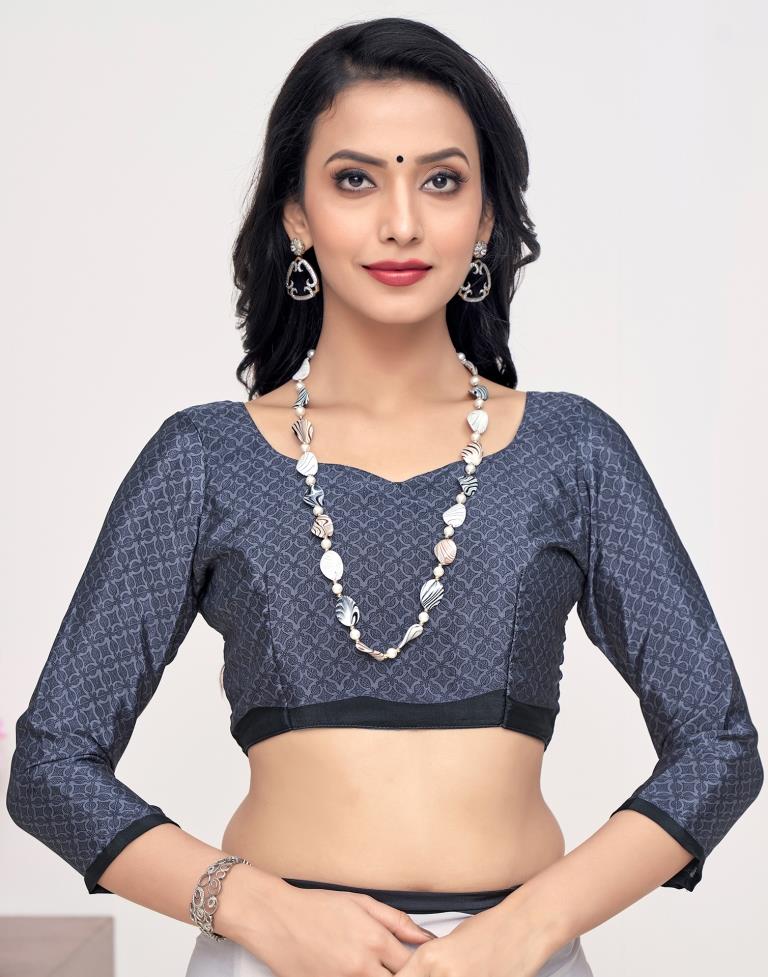 White Silk Printed Saree