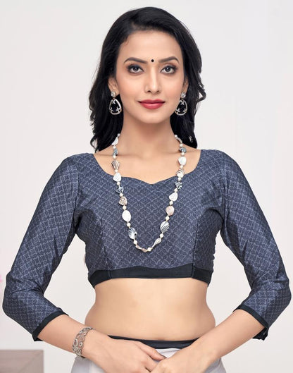 White Silk Printed Saree