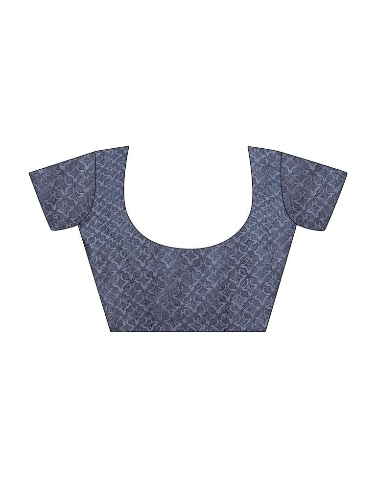 White Silk Printed Saree