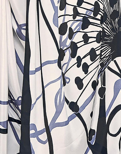 White Silk Printed Saree