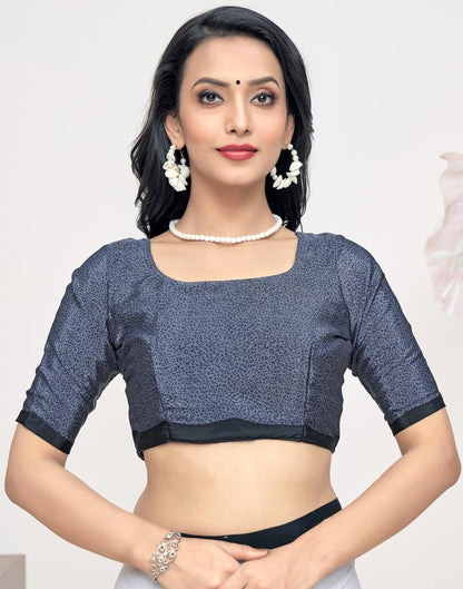 White Silk Printed Saree