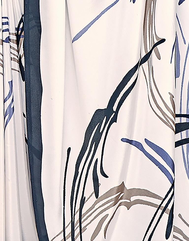 White Silk Printed Saree