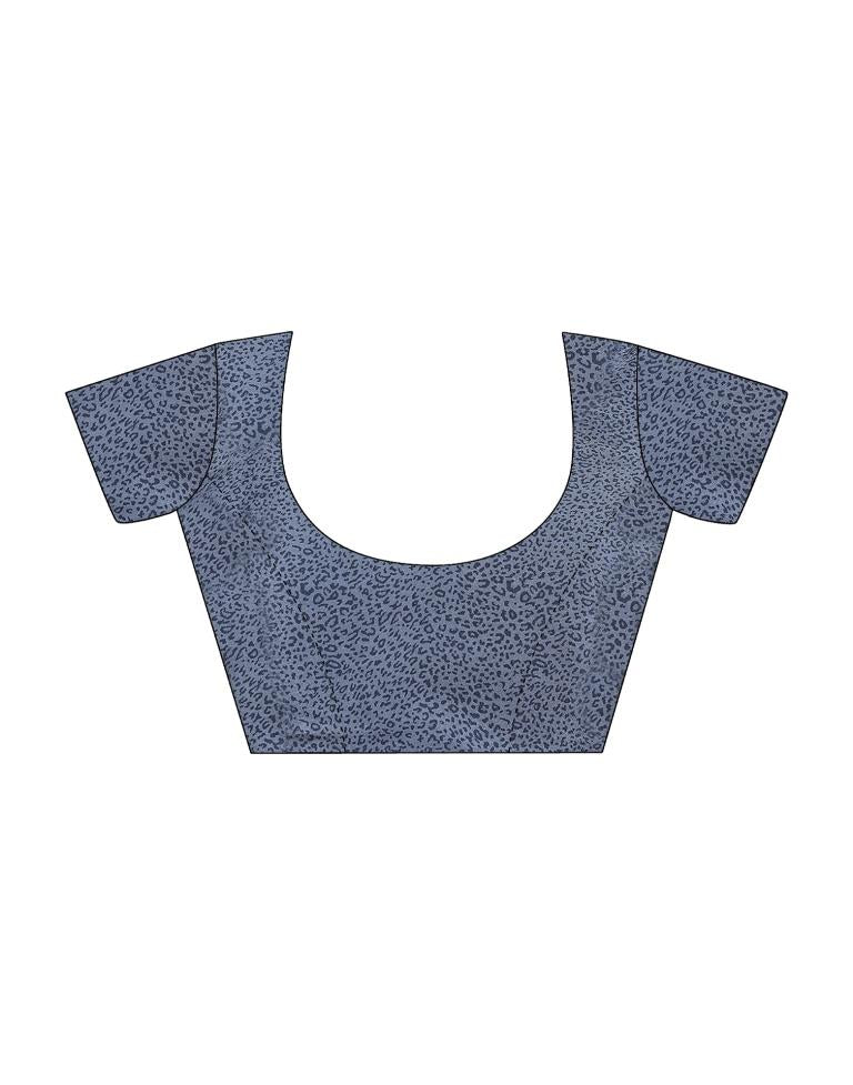 White Silk Printed Saree