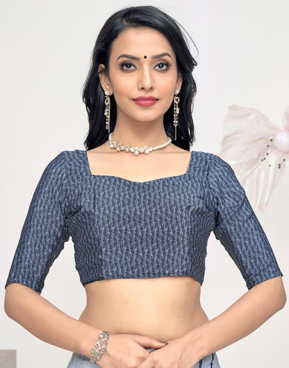 White Silk Printed Saree