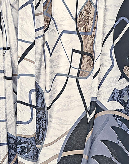 White Silk Printed Saree