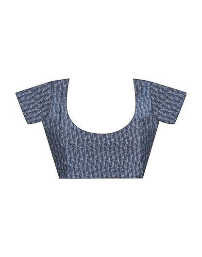 White Silk Printed Saree