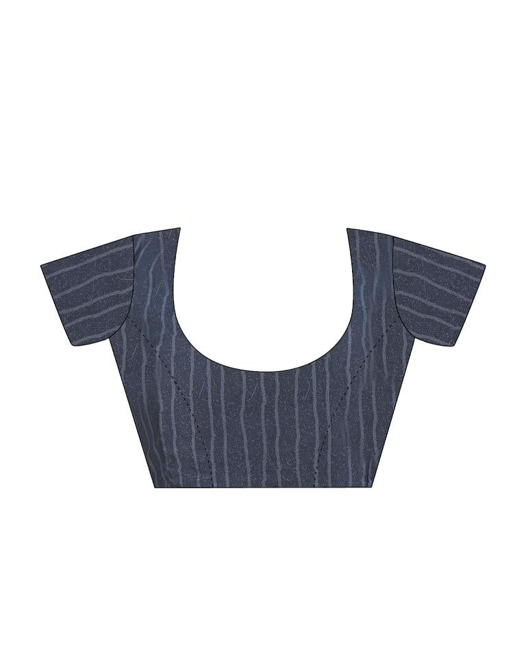 White Silk Printed Saree