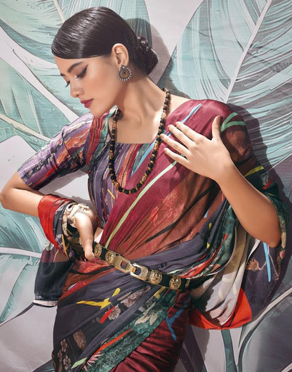 Multi Silk Printed Saree