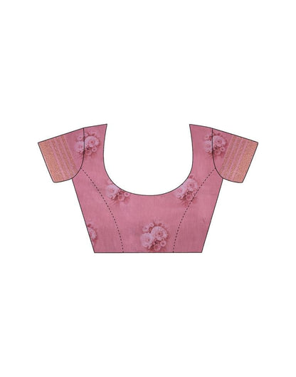 Pink Silk Printed Saree