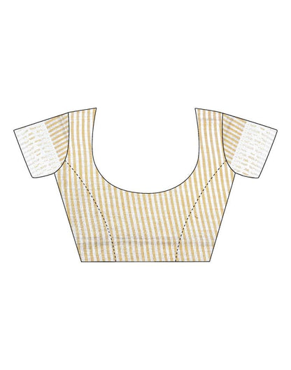 Light  Beige  Cotton Woven Saree