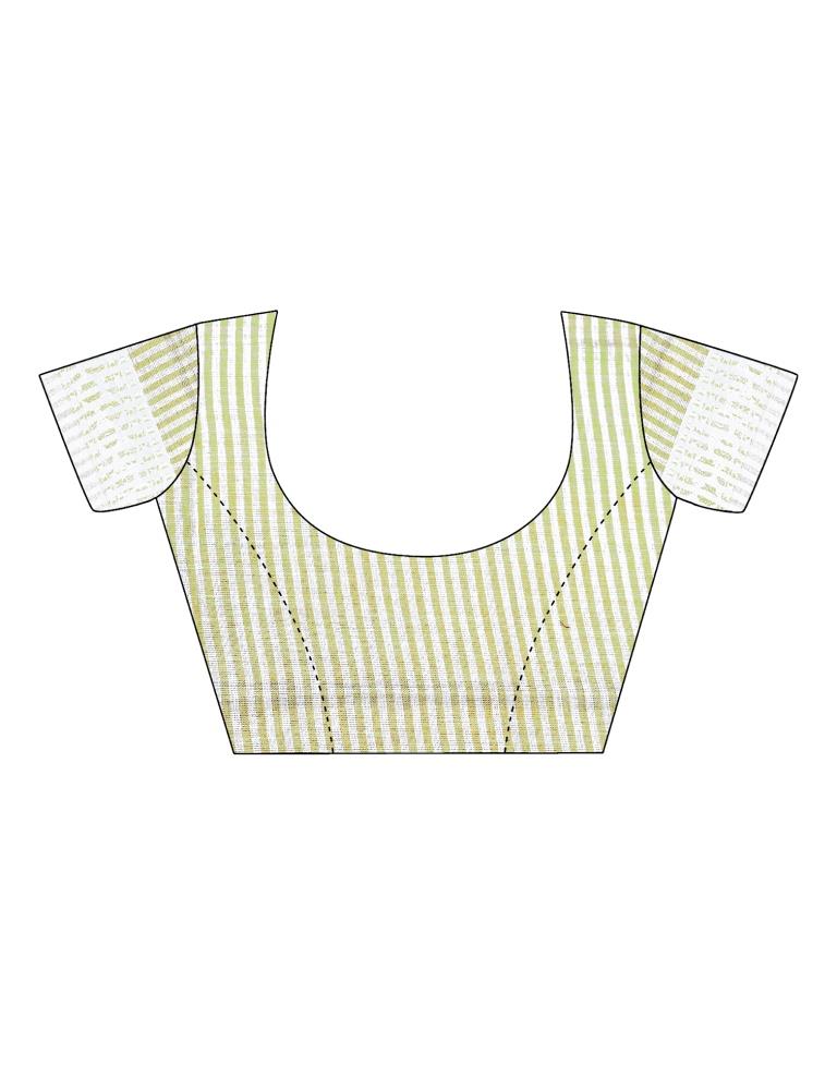 Light Green Cotton Woven Saree