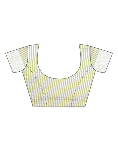 Light Green Cotton Woven Saree