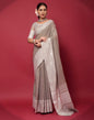 Light Grey Cotton Woven Saree
