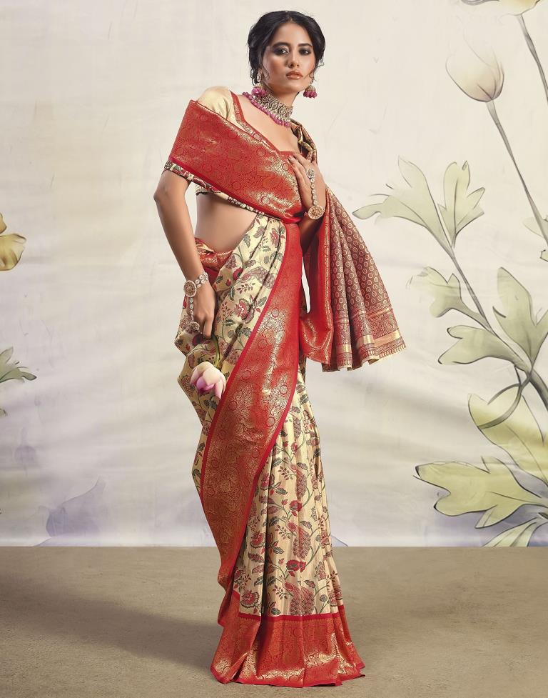 Golden Silk Woven Saree