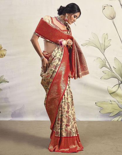 Golden Silk Woven Saree