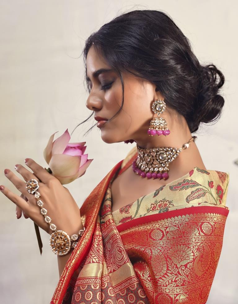 Golden Silk Woven Saree