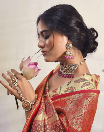 Golden Silk Woven Saree