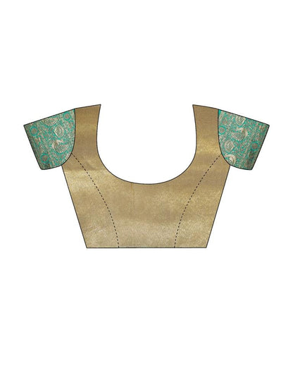 Golden & Green Silk Woven Saree