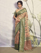Golden & Dark Green Silk Woven Saree