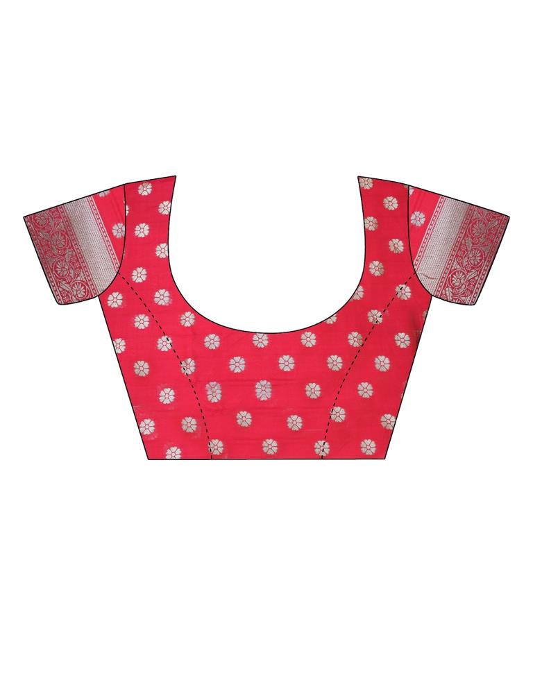 Bright Pink Silk Plain Saree