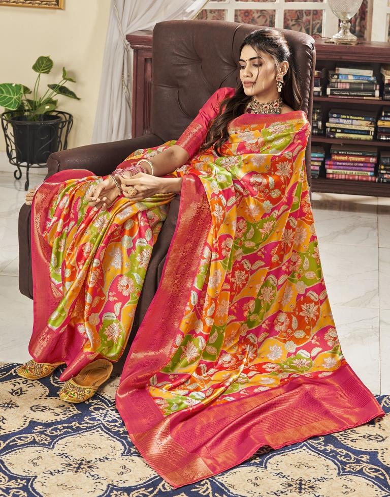 Multi Silk Printed Saree