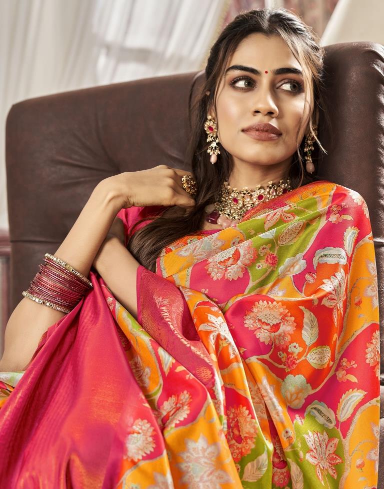 Multi Silk Printed Saree