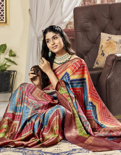 Multi Silk Printed Saree