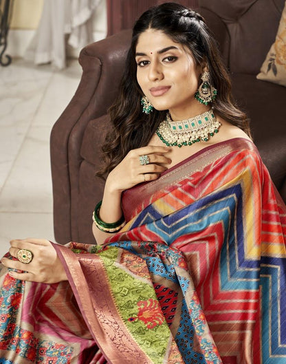 Multi Silk Printed Saree