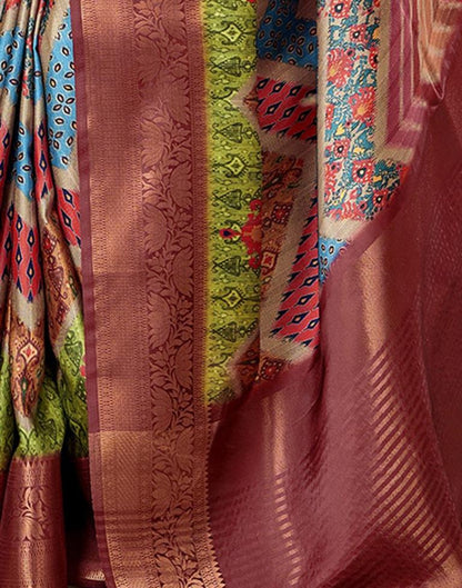 Multi Silk Printed Saree