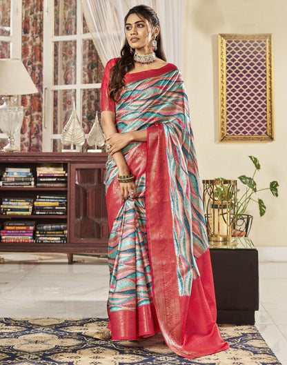 Multi Silk Printed Saree
