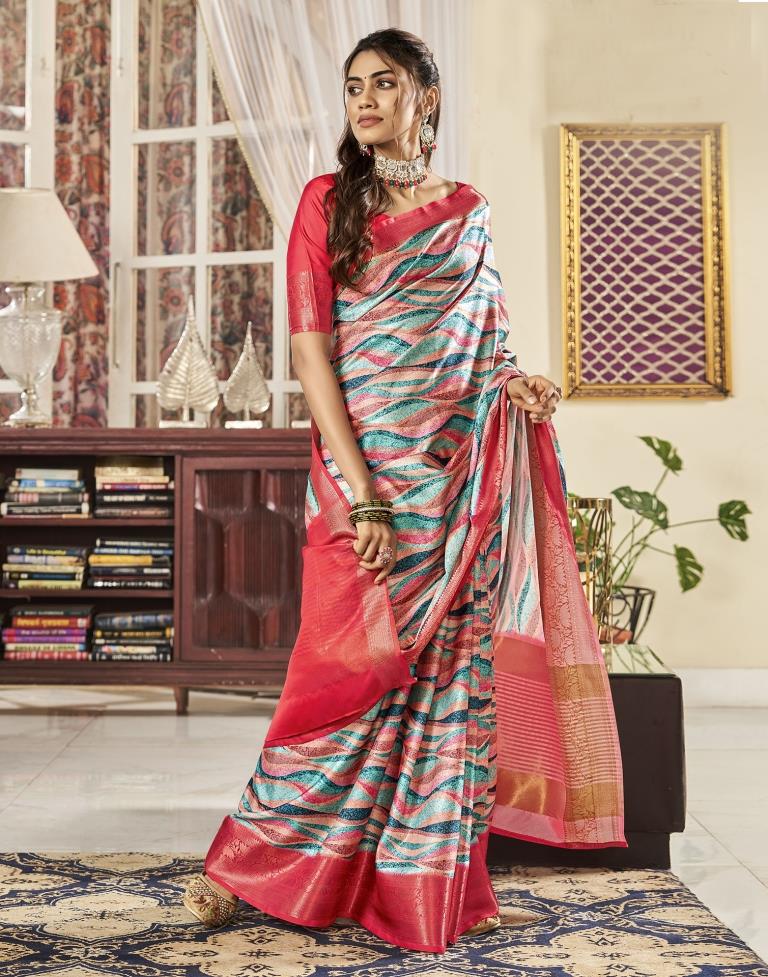 Multi Silk Printed Saree