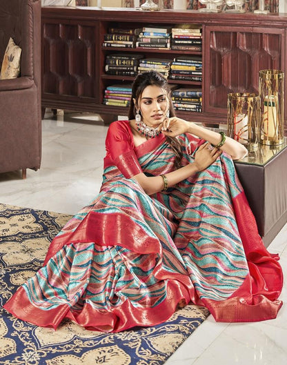 Multi Silk Printed Saree