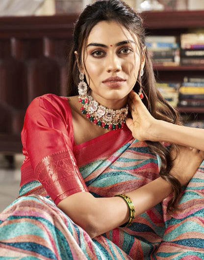 Multi Silk Printed Saree