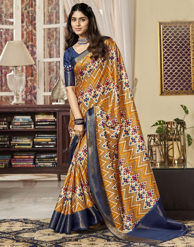 Multi Silk Printed Saree