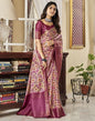 Pink & Multicoloured Silk Printed Saree