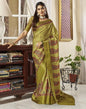 Olive Green Silk Printed Saree