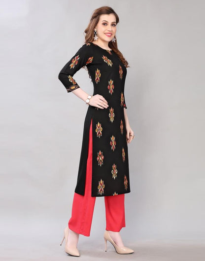 Dreamy Black Coloured Printed Rayon Kurti | Sudathi