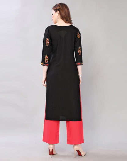 Dreamy Black Coloured Printed Rayon Kurti | Sudathi