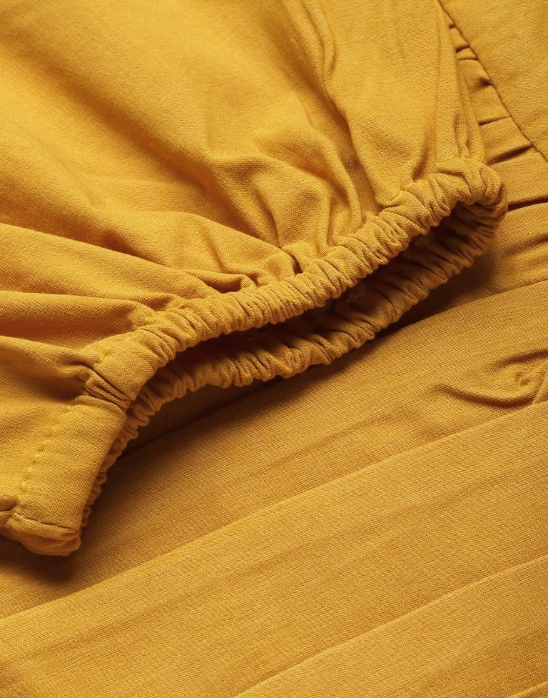 Mustard Ruched Bodycon | Leemboodi