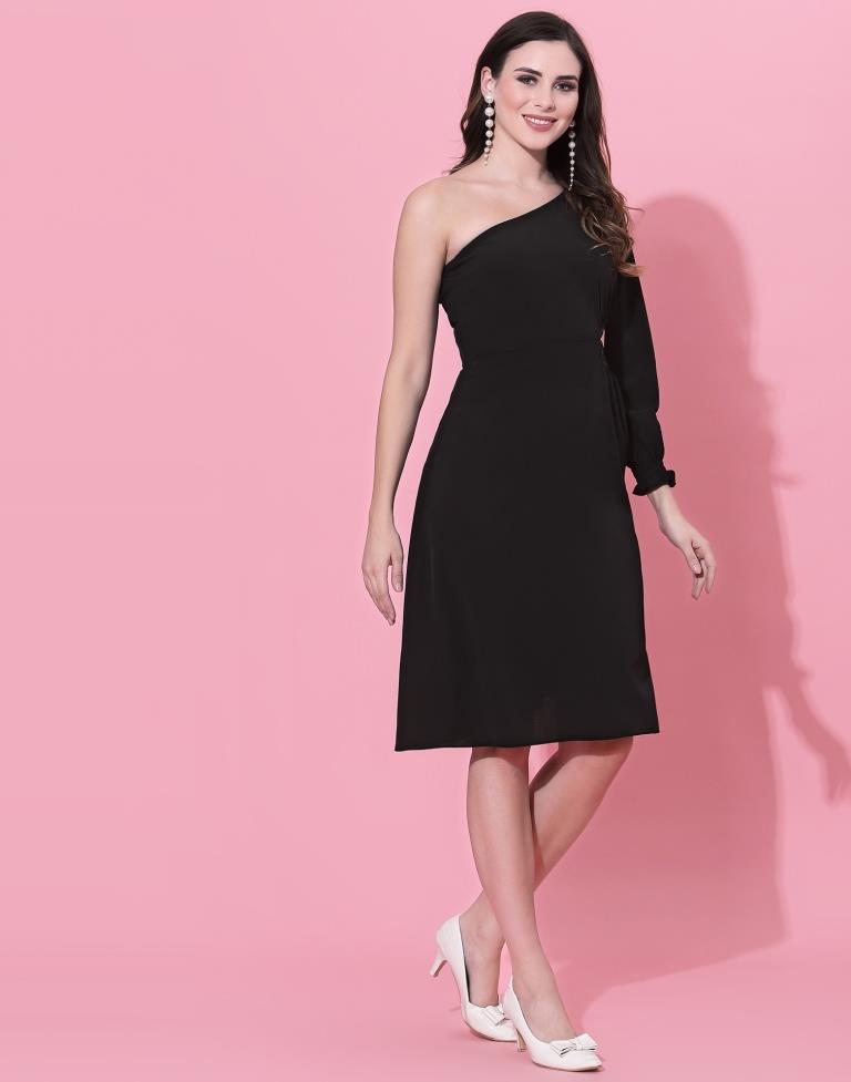 Black One Sholder Dress | Leemboodi