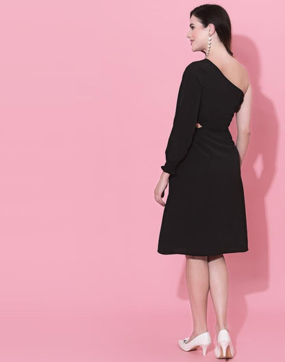 Black One Sholder Dress | Leemboodi