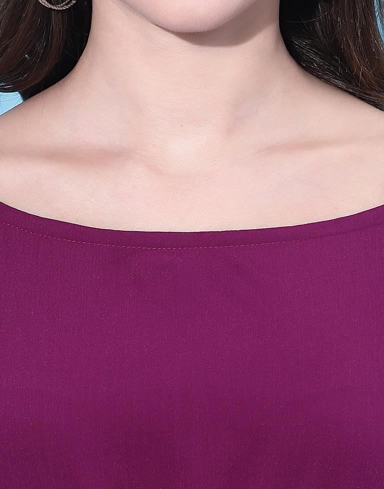 Wine puff sleeve dress | Leemboodi
