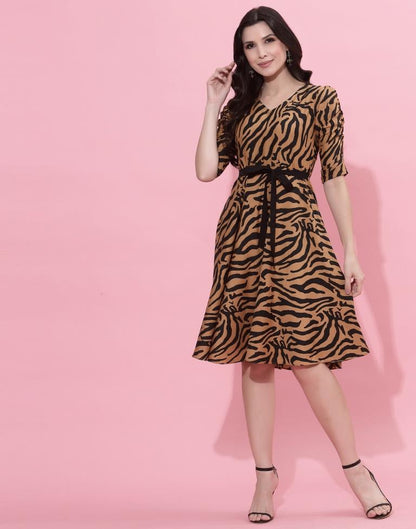 Rust Animal Print Knot Dress | Sudathi
