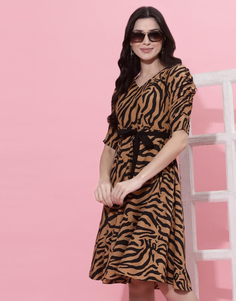 Rust Animal Print Knot Dress | Sudathi